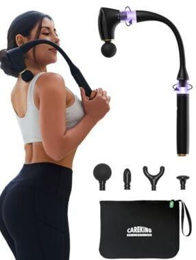 Careking 2-in-1 Detachable Percussion Massage Gun w/ Extension Handle BNIB